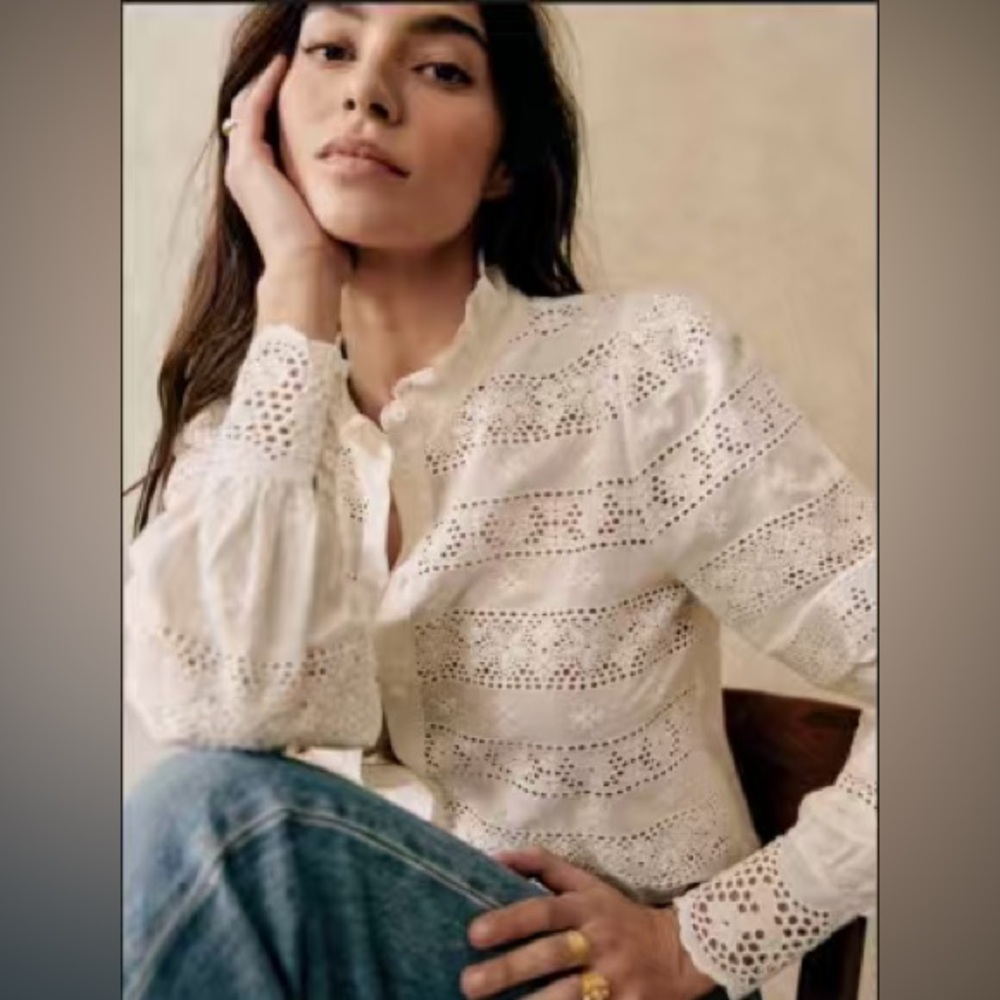 Sezane Cassy Shirt Écru. - Size 38